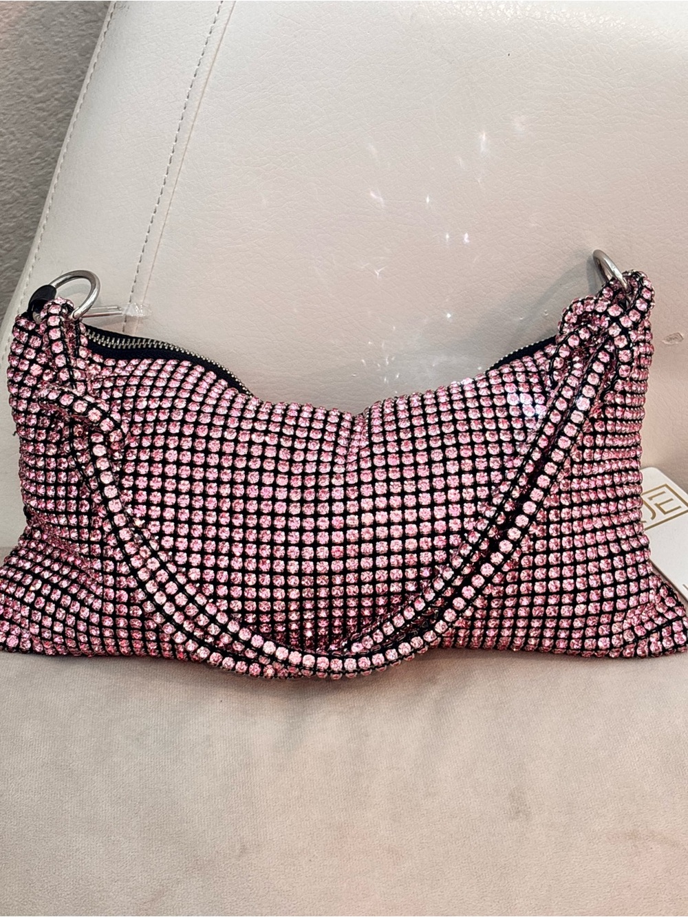 Urban Expressions Paris Evening Pink Rhinestone Shoulder Bag NWT $120+ - Picture 7 of 14